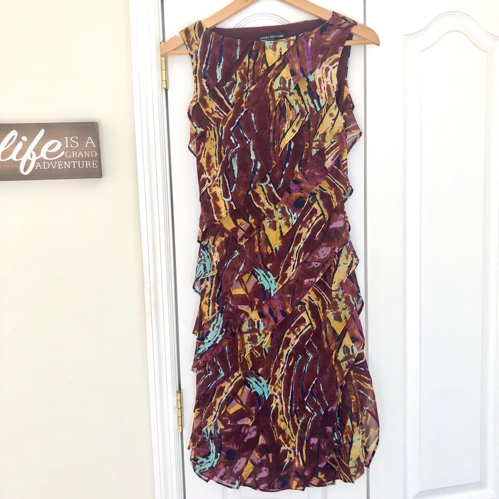Jones New York Multicolor Ruffles Dress 4P